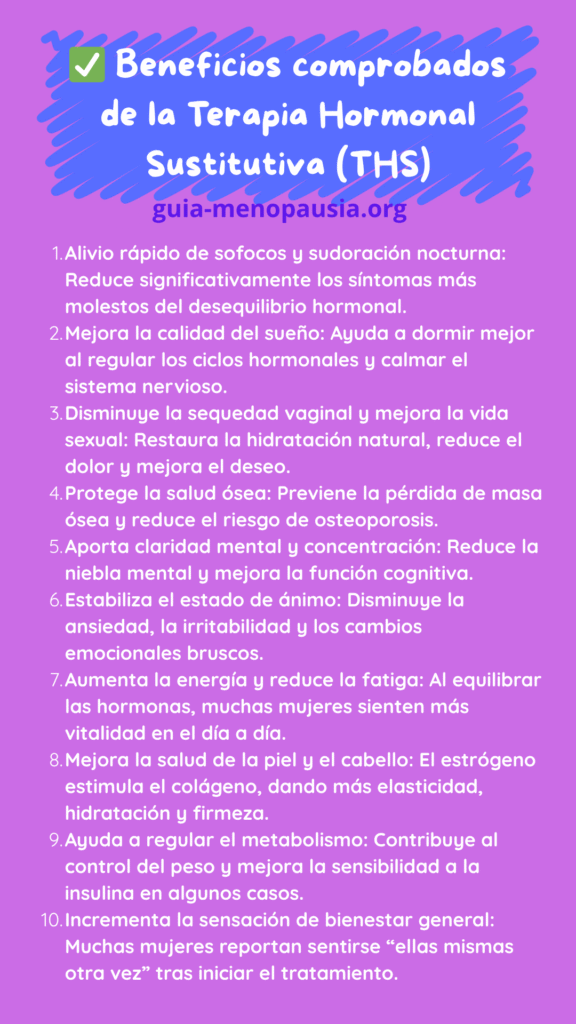 Beneficios comprobados de la Terapia Hormonal Sustitutiva (THS)